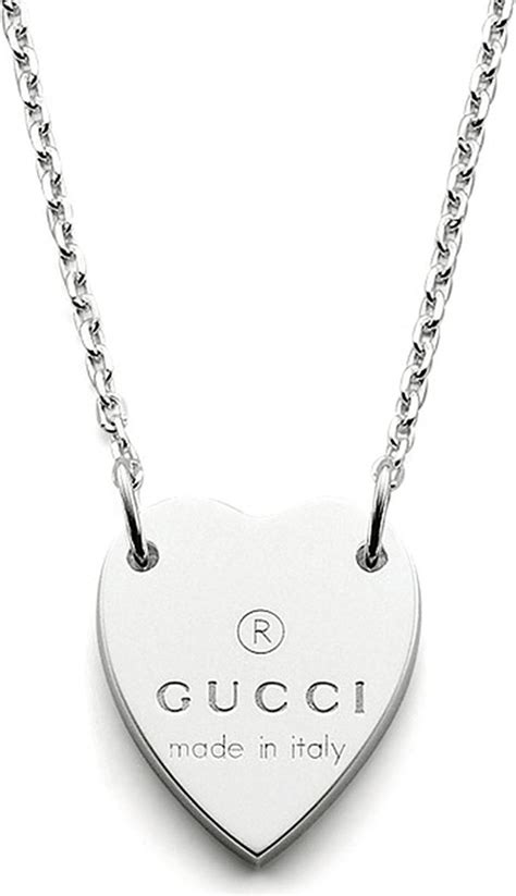 gucci sterling silver g charlotte necklace|trademark necklace with heart pendant.